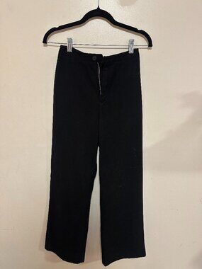 High Rise Black Flare Trousers - knit. Brandy Melville